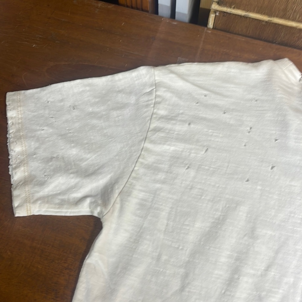 EPTM T-Shirt “The Distressed Long Tee” in Cream White by The Perfect Example T-9 - Picture 8 of 11